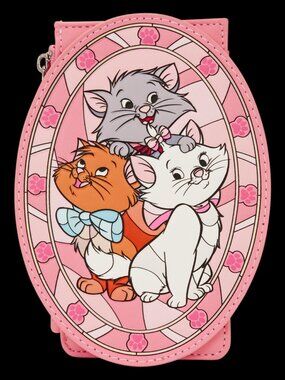Loungefly Disney Aristocats Cardholder Stained Glass Card Wallet With Zip Pocket